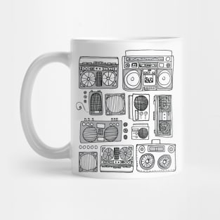 Boomboxes (Black and Gray Ink) Mug